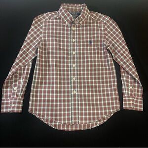 Polo by Ralph Lauren Men's Red and White Plaid Shirt